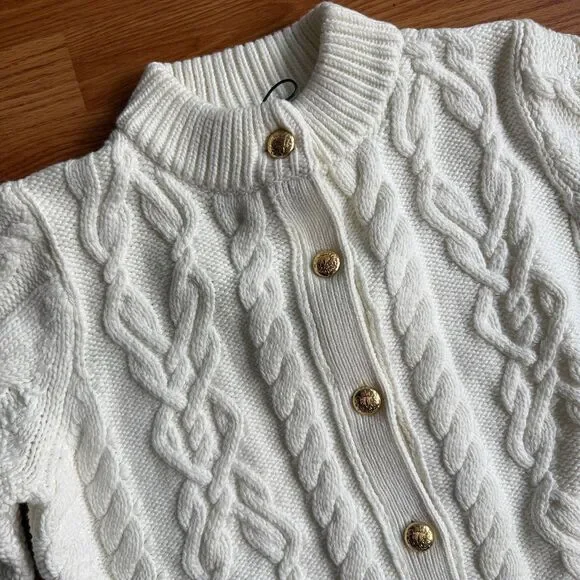 Tuckernuck Sandstone Cotton Colette Cardigan Size Medium - Picture 6 of 12